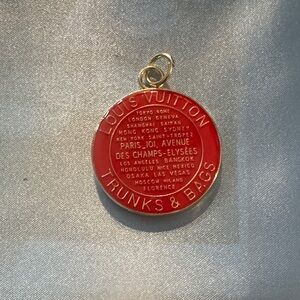 Louis Vuitton Red and Gold Trunks & Bags Round Charm